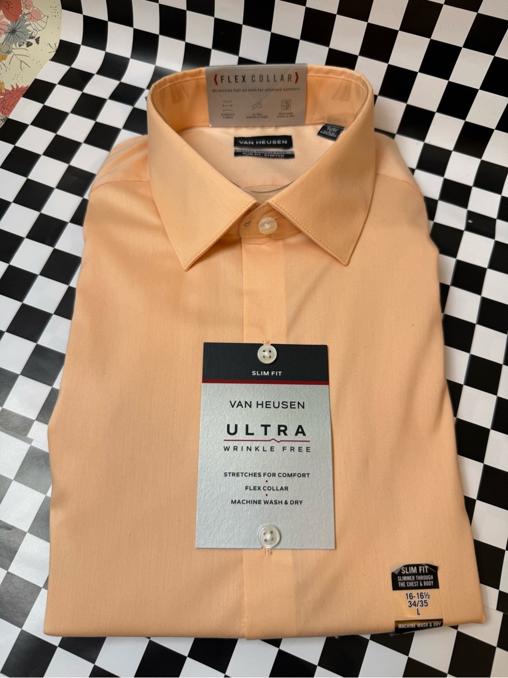 Van Heusen Ultra Slim Fit Dress Shirt - Papaya